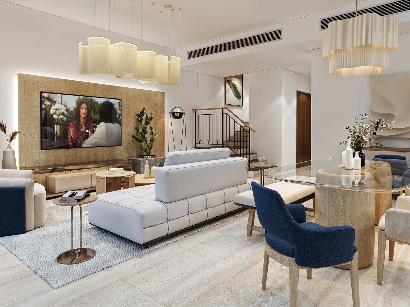 DAMAC Islands luxury 5-bedroom villa living room with premium finishes