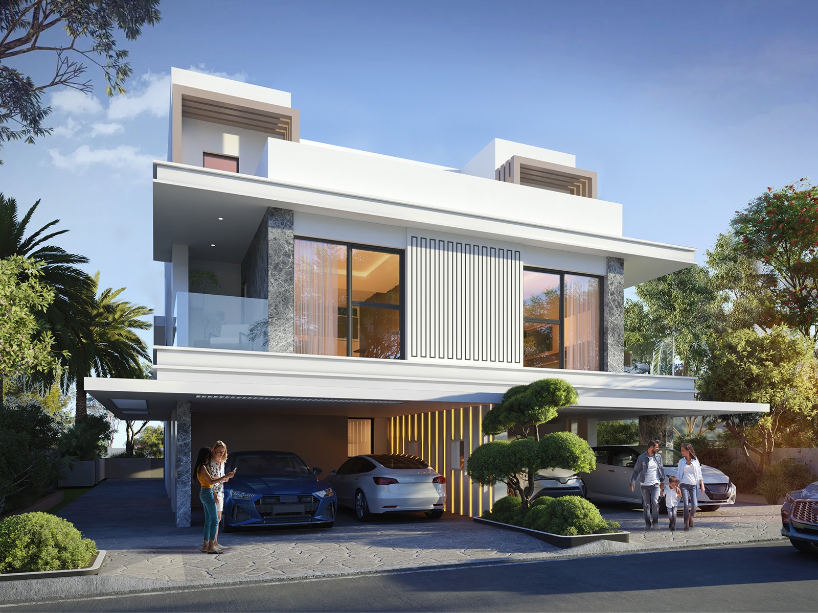 DAMAC Islands luxury 5-bedroom villa exterior in Dubailand, Dubai